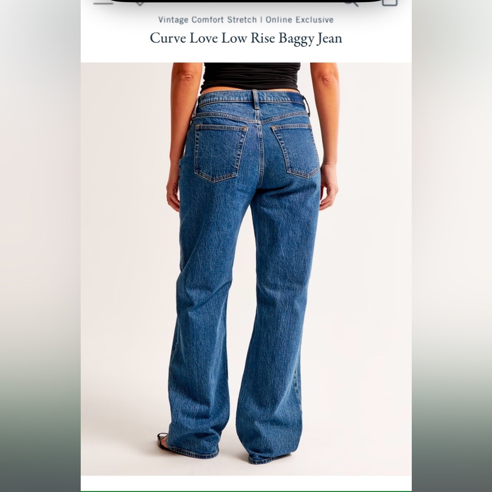 Abercrombie & Fitch Curve Love 90’s Baggy Low Rise Jeans - Picture 2 of 5